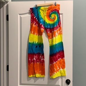 Bright tie dye lounge pants
